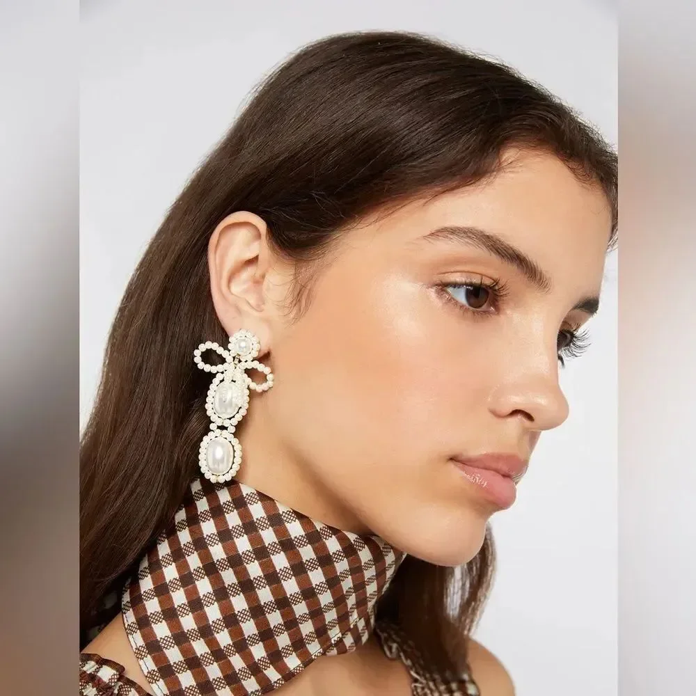 SHRIMPS  Angela Bow-Detailing Drop Earrings